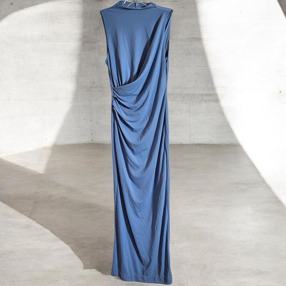 Zara Women Dress Small Blue Midi Sleeveless Polyester 4772/305 NWT